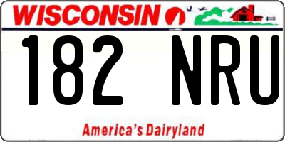 WI license plate 182NRU