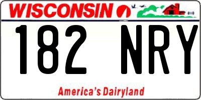 WI license plate 182NRY