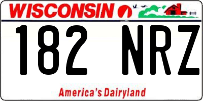 WI license plate 182NRZ