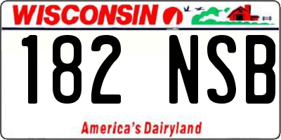 WI license plate 182NSB