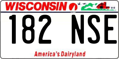 WI license plate 182NSE