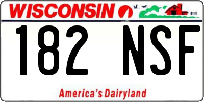 WI license plate 182NSF