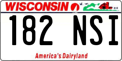 WI license plate 182NSI