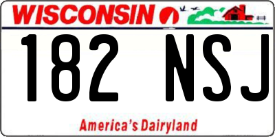 WI license plate 182NSJ