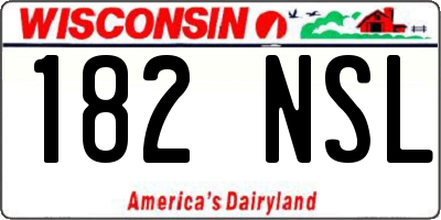 WI license plate 182NSL