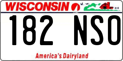 WI license plate 182NSO