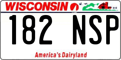 WI license plate 182NSP