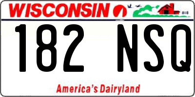 WI license plate 182NSQ