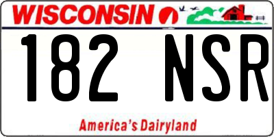 WI license plate 182NSR