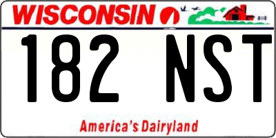 WI license plate 182NST