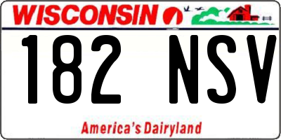 WI license plate 182NSV