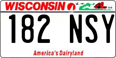 WI license plate 182NSY