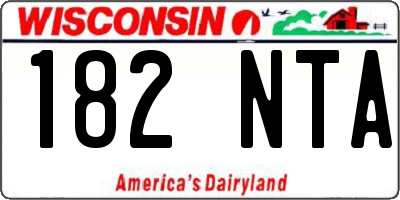 WI license plate 182NTA