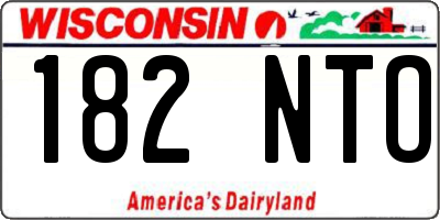 WI license plate 182NTO