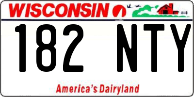 WI license plate 182NTY