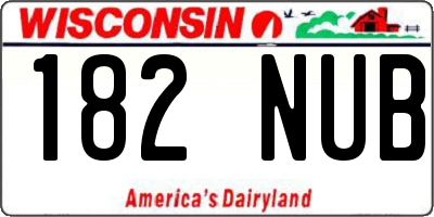 WI license plate 182NUB