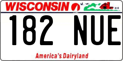 WI license plate 182NUE