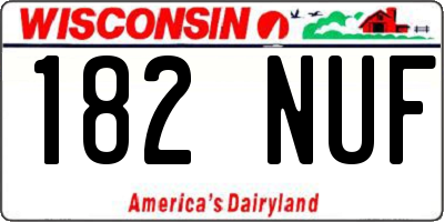 WI license plate 182NUF