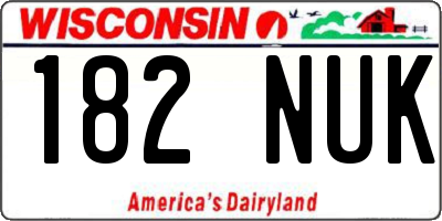 WI license plate 182NUK