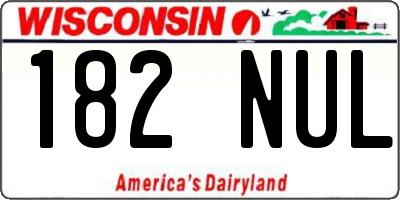 WI license plate 182NUL