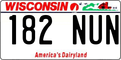 WI license plate 182NUN