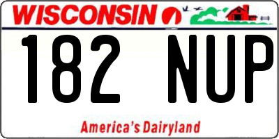 WI license plate 182NUP