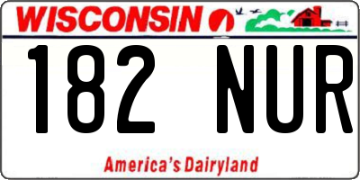 WI license plate 182NUR