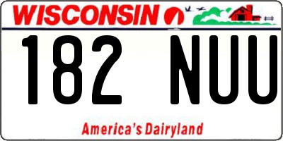 WI license plate 182NUU