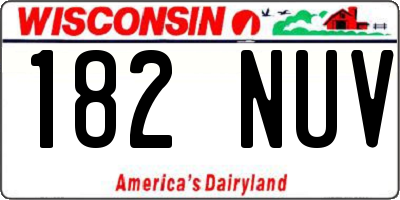 WI license plate 182NUV