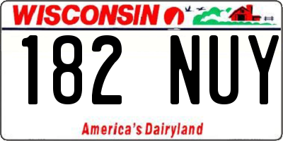WI license plate 182NUY
