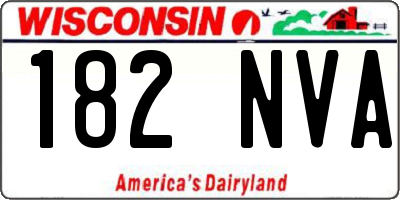 WI license plate 182NVA