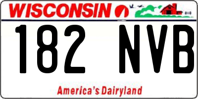WI license plate 182NVB