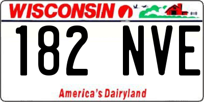 WI license plate 182NVE