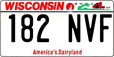 WI license plate 182NVF