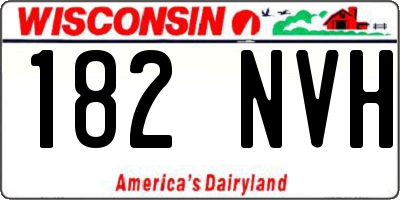WI license plate 182NVH