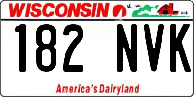 WI license plate 182NVK