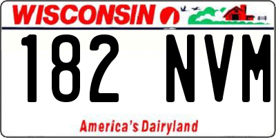 WI license plate 182NVM