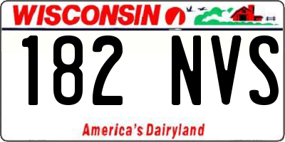 WI license plate 182NVS