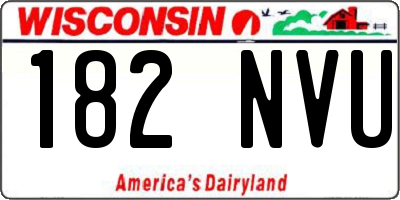WI license plate 182NVU