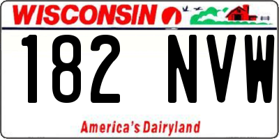 WI license plate 182NVW