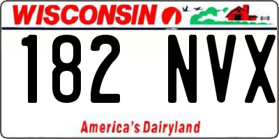WI license plate 182NVX