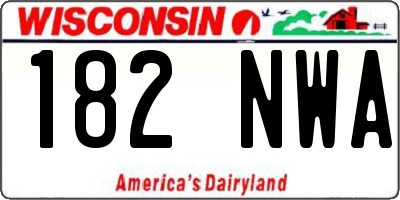 WI license plate 182NWA