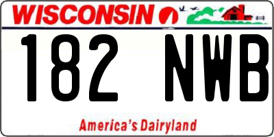 WI license plate 182NWB