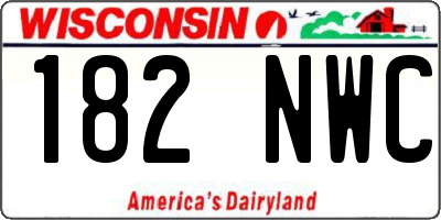 WI license plate 182NWC