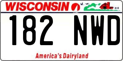 WI license plate 182NWD