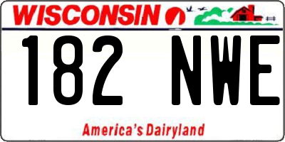 WI license plate 182NWE
