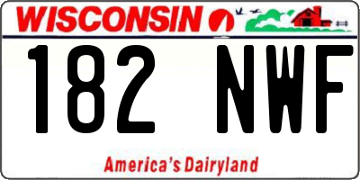 WI license plate 182NWF