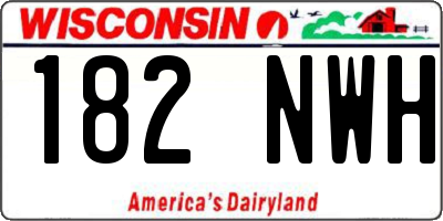 WI license plate 182NWH