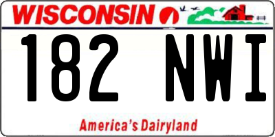 WI license plate 182NWI
