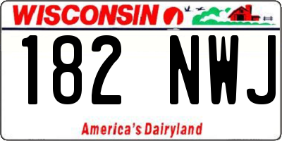 WI license plate 182NWJ